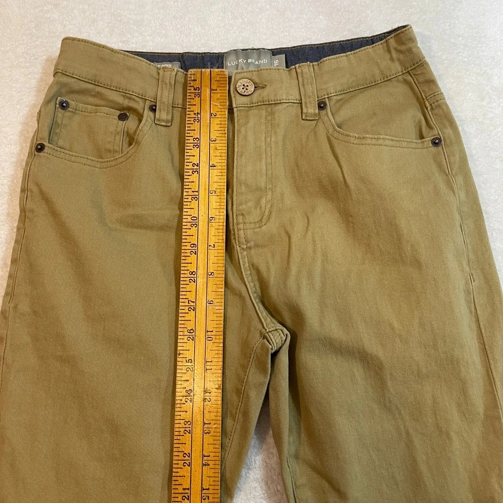 Lucky Brand Boys Authentic Skinny Stretch Khaki Tan Pants Size 16